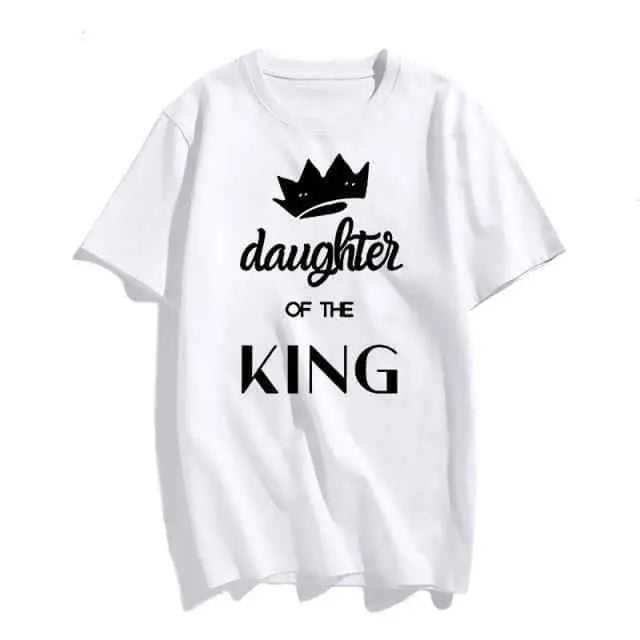 Christian T-Shirt Daughter of The King Letter Print T-shirt To God be The Glory Creations