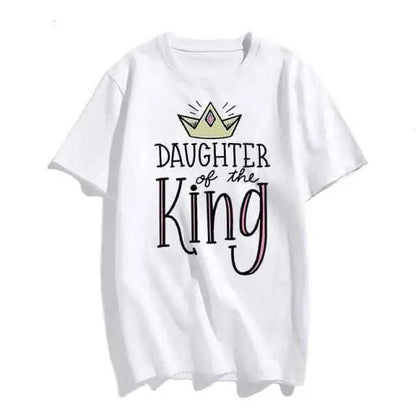Christian T-Shirt Daughter of The King Letter Print T-shirt To God be The Glory Creations