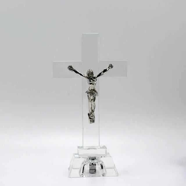Crystal Jesus Cross Religious Statue To God be The Glory Creations Default Title