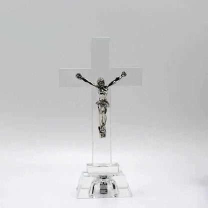 Crystal Jesus Cross Religious Statue To God be The Glory Creations Default Title