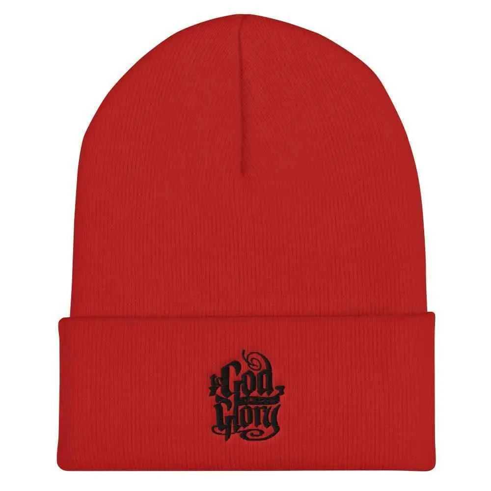 Cuffed Beanie - To God be The Glory Creations Unisex Beenie To God be The Glory Creations Red