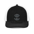 Disciple Trucker Cap religious with embroidered logo on front, stylish black and white design.