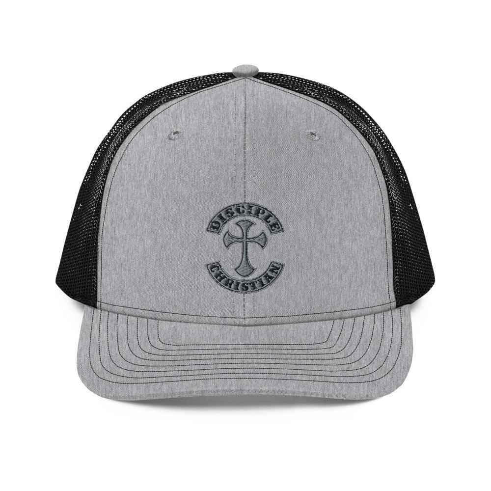 Disciple Trucker Cap religious one size hat To God be The Glory Creations Heather Grey / Black