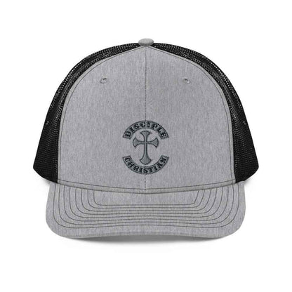 Disciple Trucker Cap religious one size hat To God be The Glory Creations Heather Grey / Black