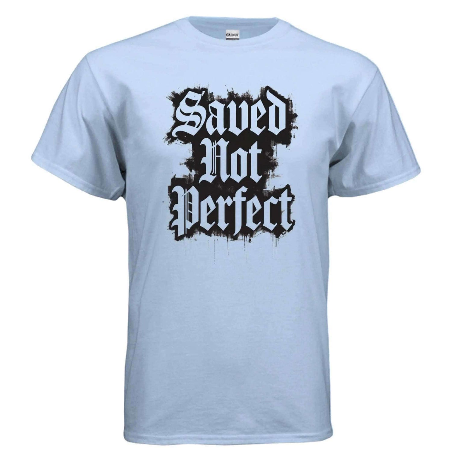 Saved Not Perfect T-Shirt To God be The Glory Creations LIGHT BLUE S