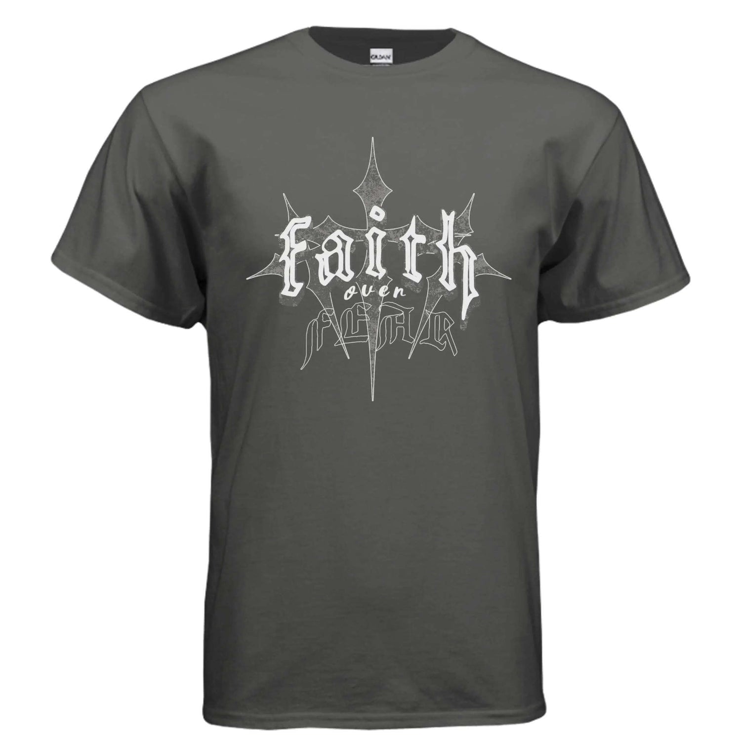 Faith over Fear religious t-shirt T-Shirt To God be The Glory Creations CHARCOAL S