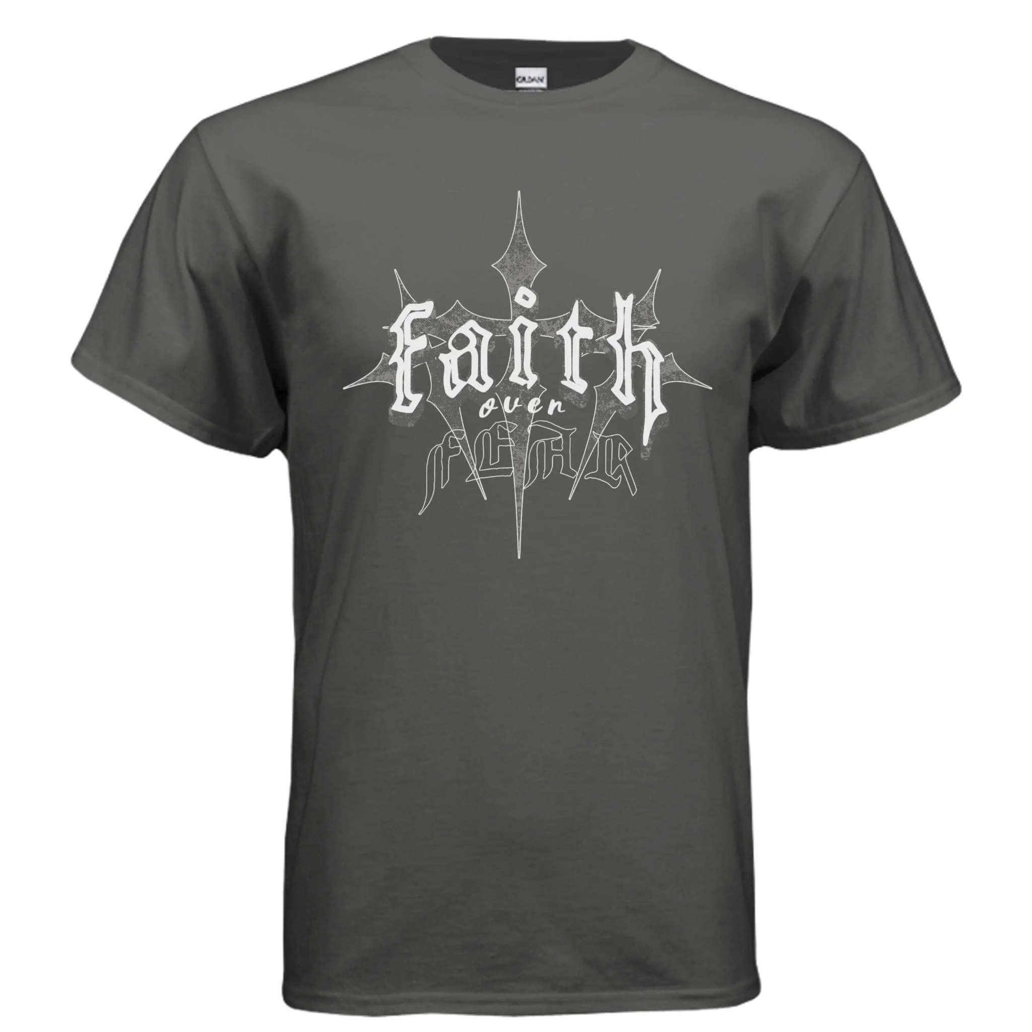 Faith over Fear religious t-shirt T-Shirt To God be The Glory Creations CHARCOAL S