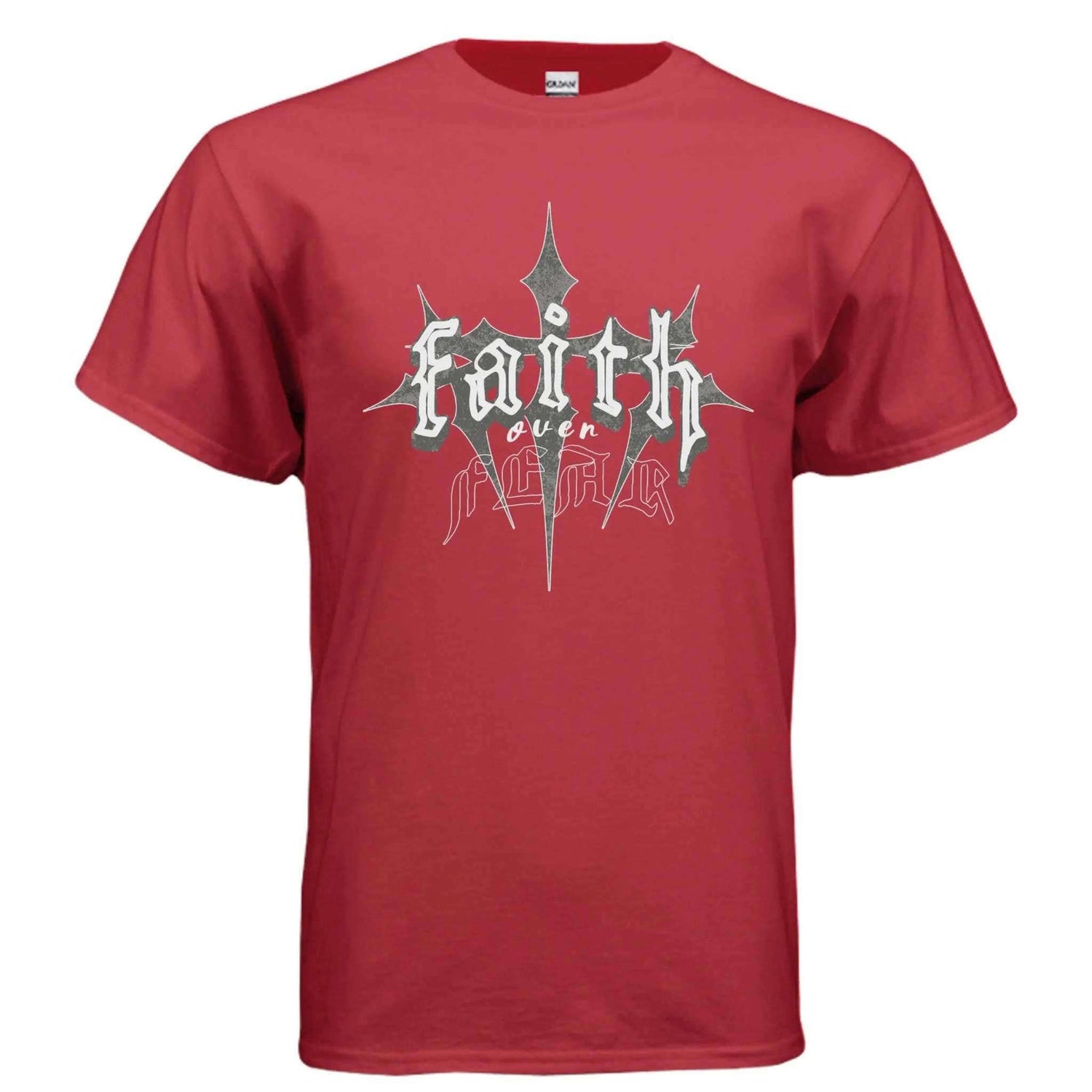 Faith over Fear religious t-shirt T-Shirt To God be The Glory Creations RED S