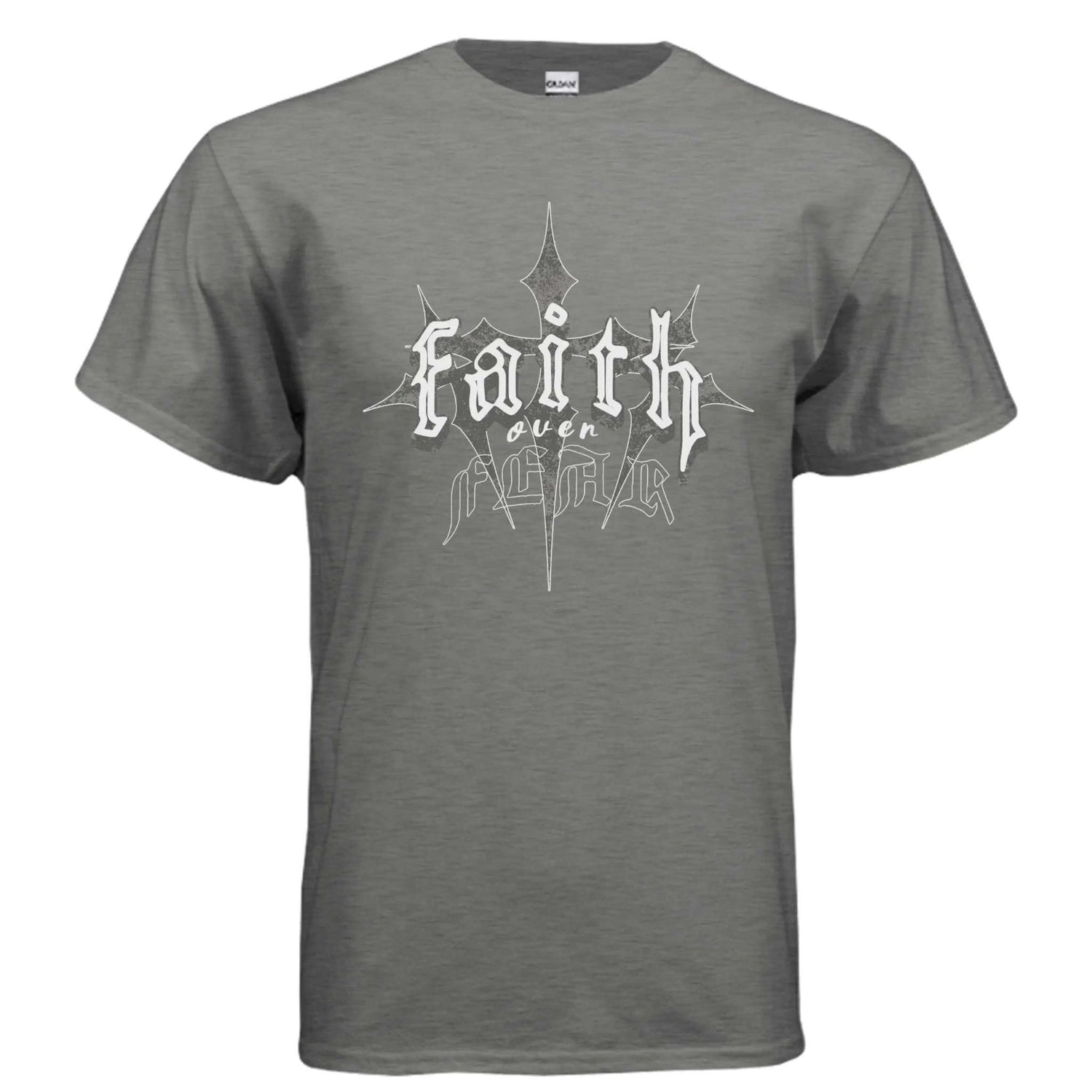 Faith over Fear religious t-shirt T-Shirt To God be The Glory Creations GRAPHITE HEATHER S
