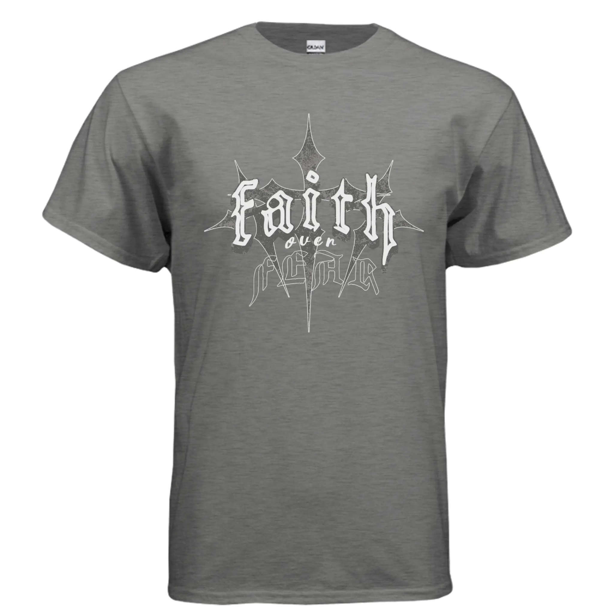 Faith over Fear religious t-shirt T-Shirt To God be The Glory Creations GRAPHITE HEATHER S