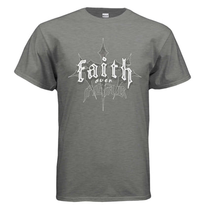 Faith over Fear religious t-shirt T-Shirt To God be The Glory Creations GRAPHITE HEATHER S