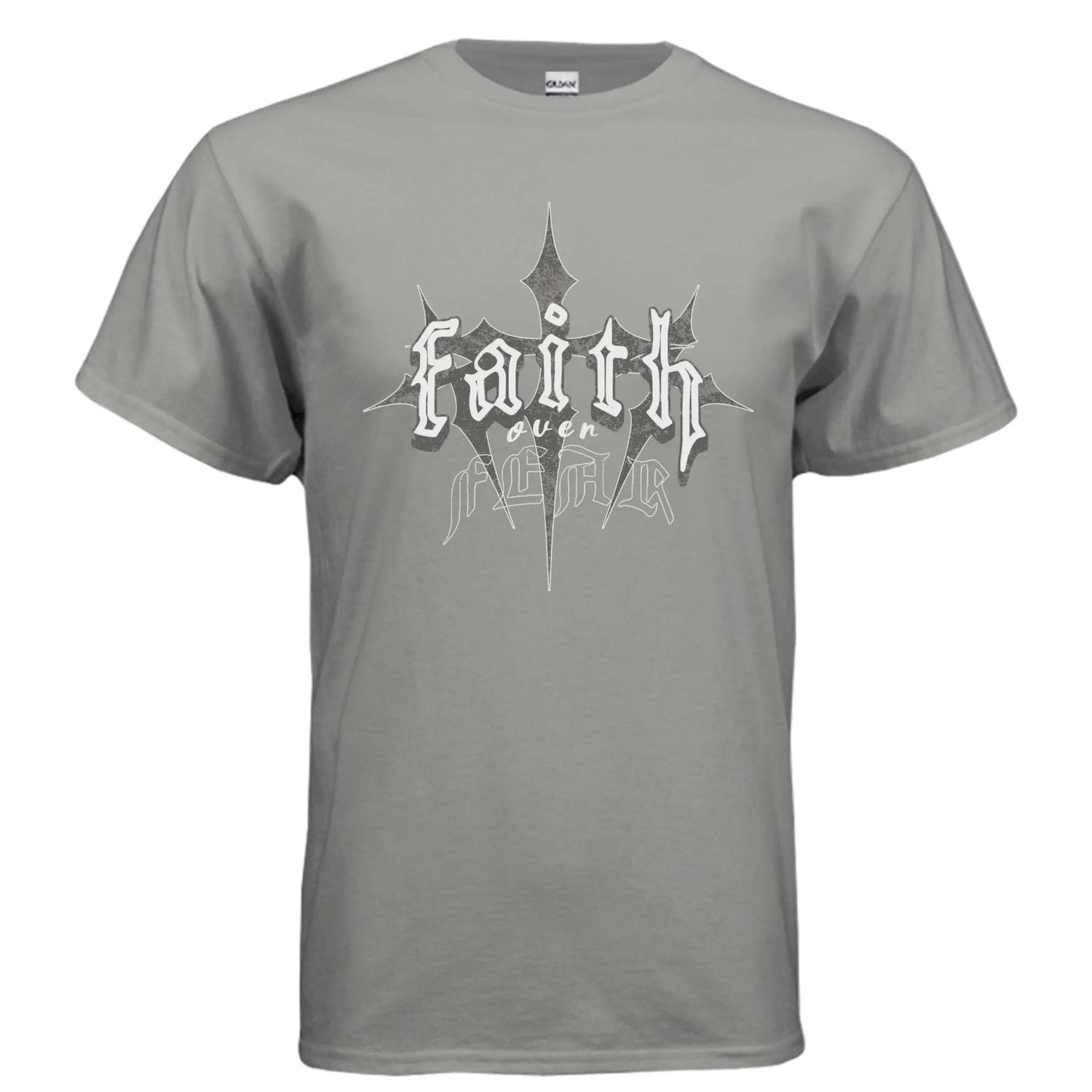 Faith over Fear religious t-shirt T-Shirt To God be The Glory Creations GRAVEL S