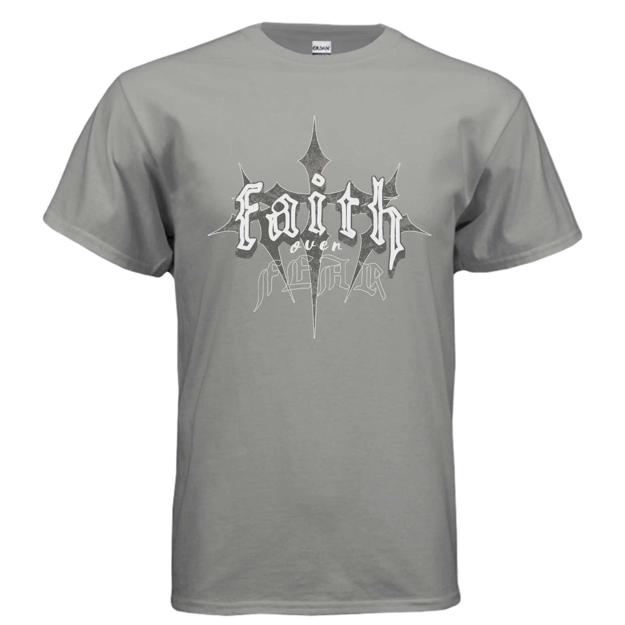 Faith over Fear religious t-shirt T-Shirt To God be The Glory Creations GRAVEL S