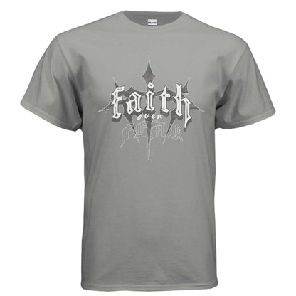 Faith over Fear religious t-shirt T-Shirt To God be The Glory Creations GRAVEL S