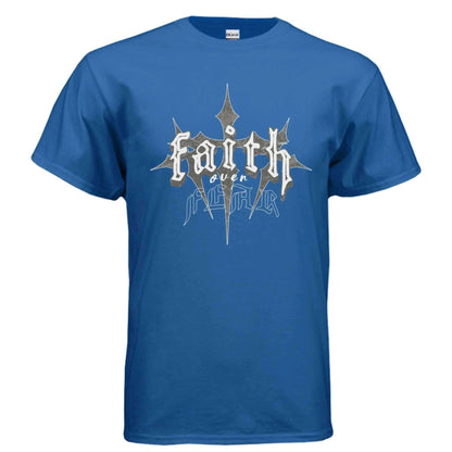 Faith over Fear religious t-shirt T-Shirt To God be The Glory Creations NEON BLUE S