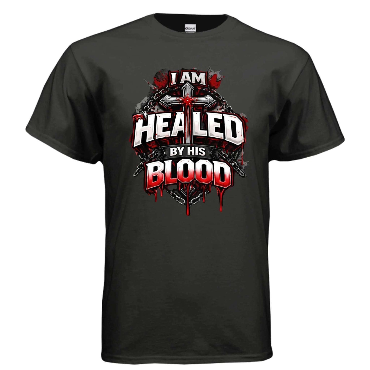 Healed by His Blood T-Shirt To God be The Glory Creations BLACK S