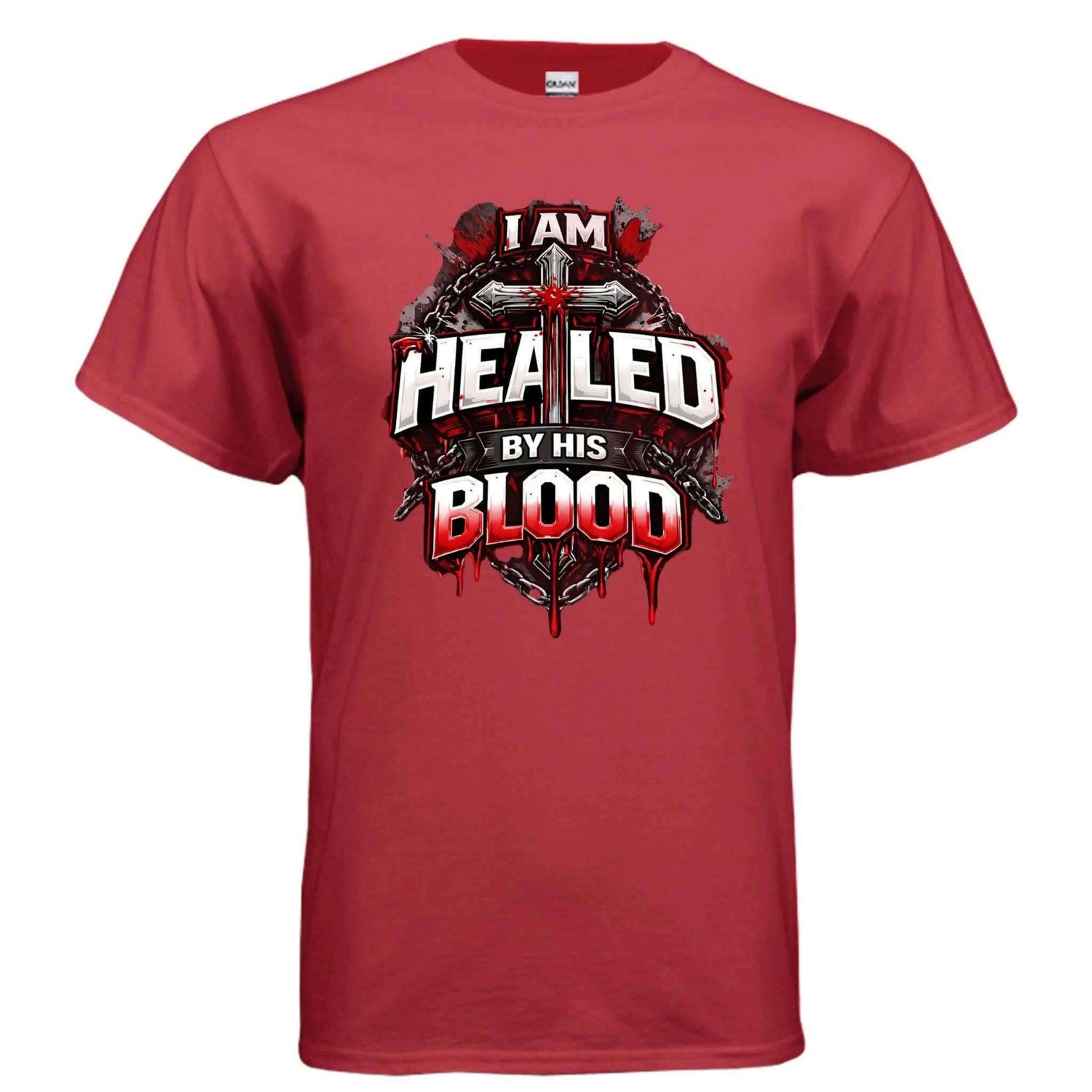 Healed by His Blood T-Shirt To God be The Glory Creations RED S
