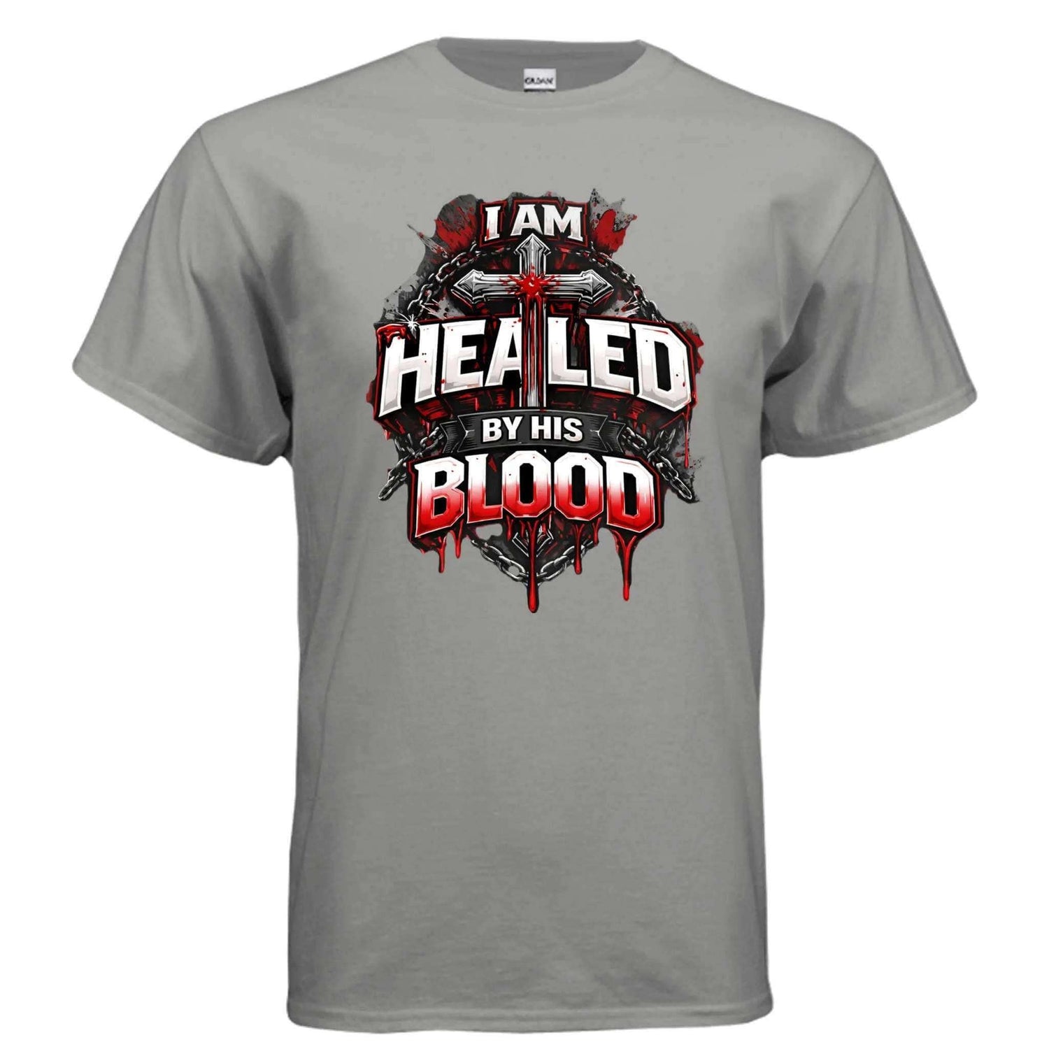 Healed by His Blood T-Shirt To God be The Glory Creations GRAVEL S