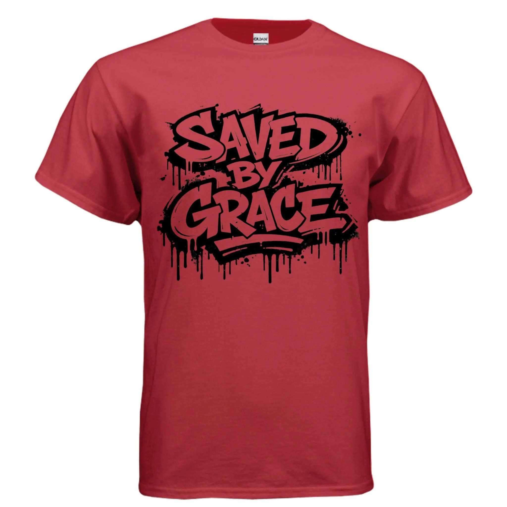 Saved by grace religious unisex T-Shirt To God be The Glory Creations RED S