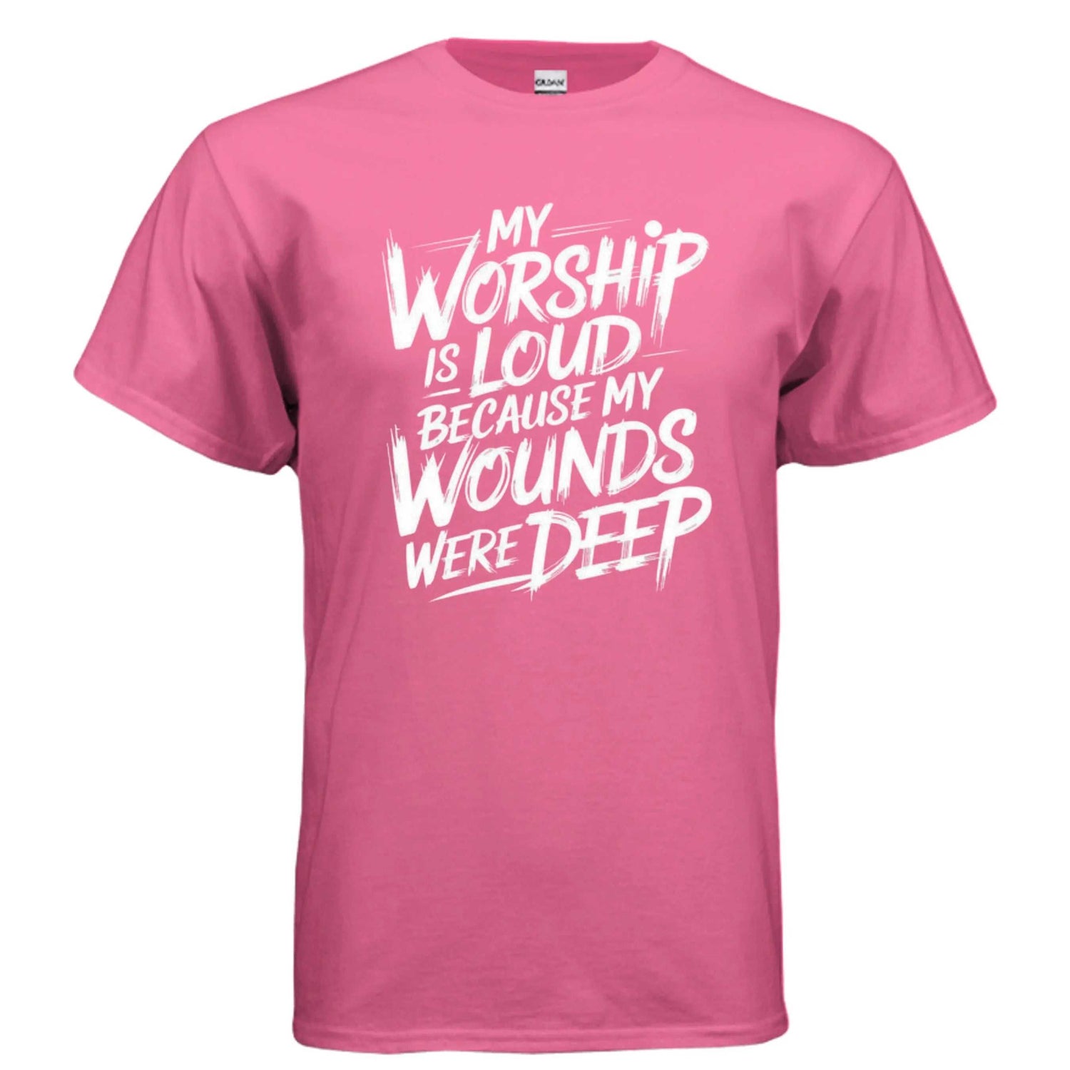 Worship is Loud T-Shirt To God be The Glory Creations SAFETY PINK S