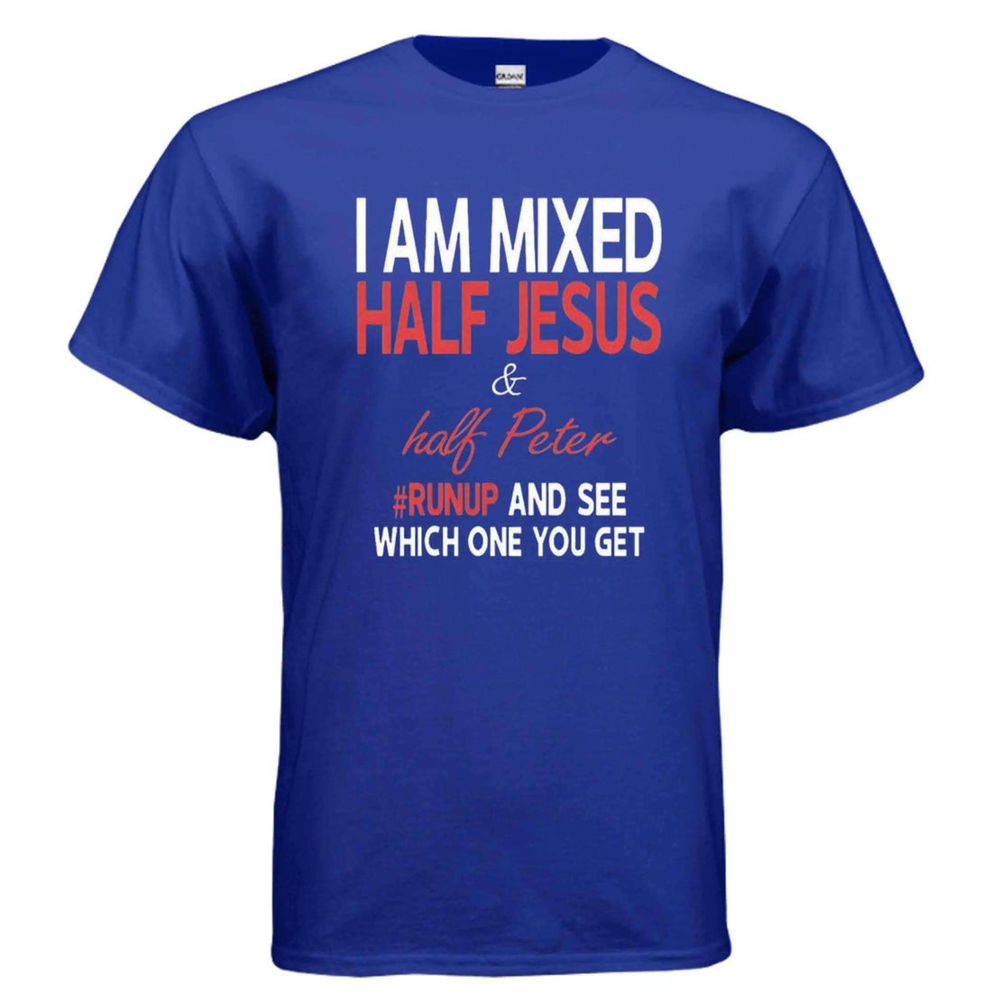 Half Jesus Half Peter soft t-shirt T-Shirt To God be The Glory Creations ROYAL S