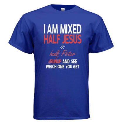 Half Jesus Half Peter soft t-shirt T-Shirt To God be The Glory Creations ROYAL S