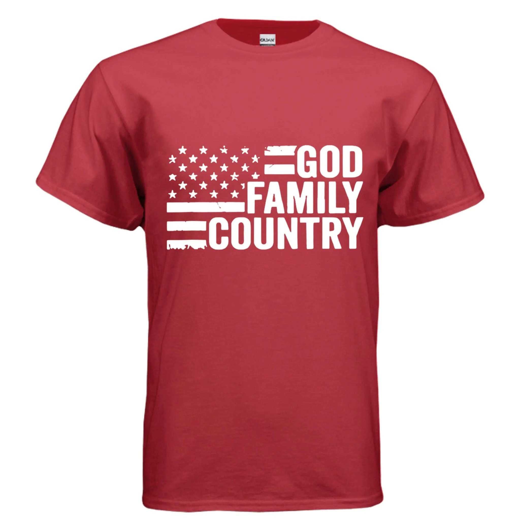 God Family Country religious tee T-Shirt To God be The Glory Creations RED S