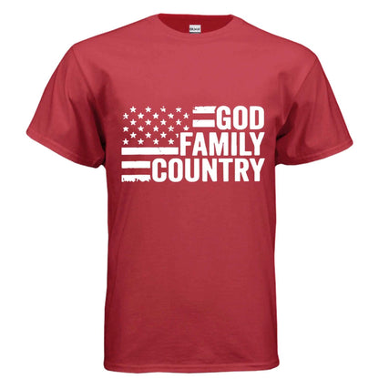 God Family Country religious tee T-Shirt To God be The Glory Creations RED S