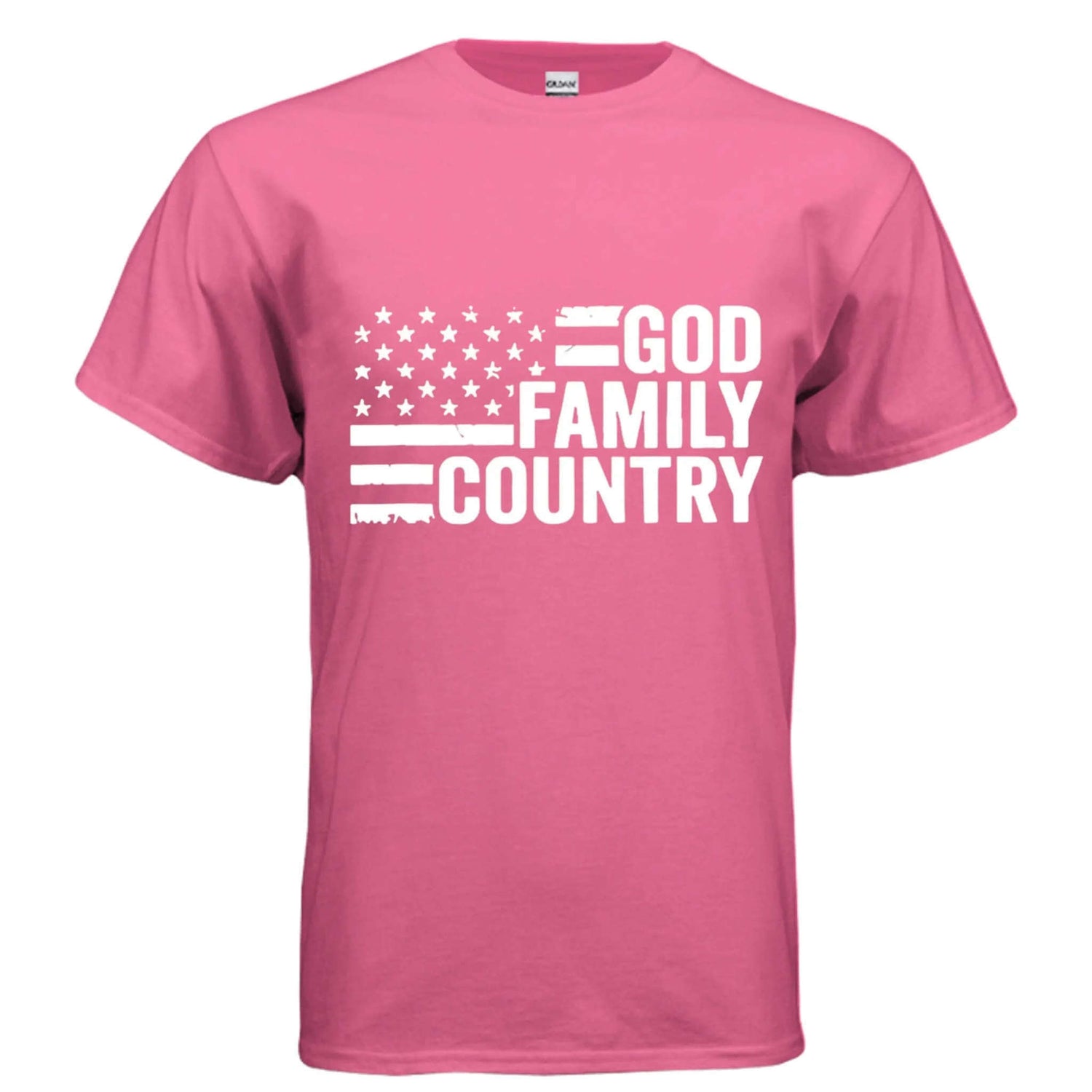 God Family Country religious tee T-Shirt To God be The Glory Creations SAFETY PINK S