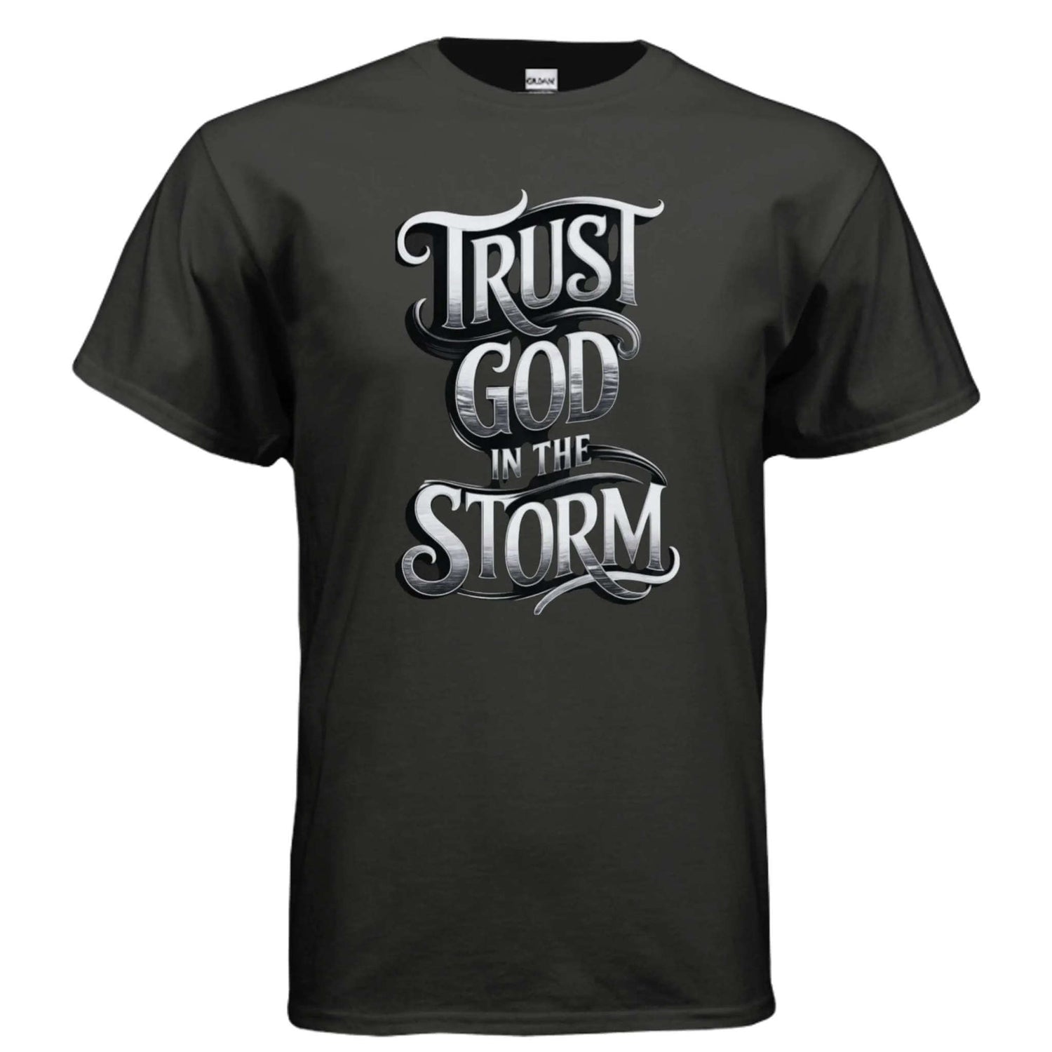 Trust God in the Storm Adult T-Shirt T-Shirt To God be The Glory Creations BLACK S