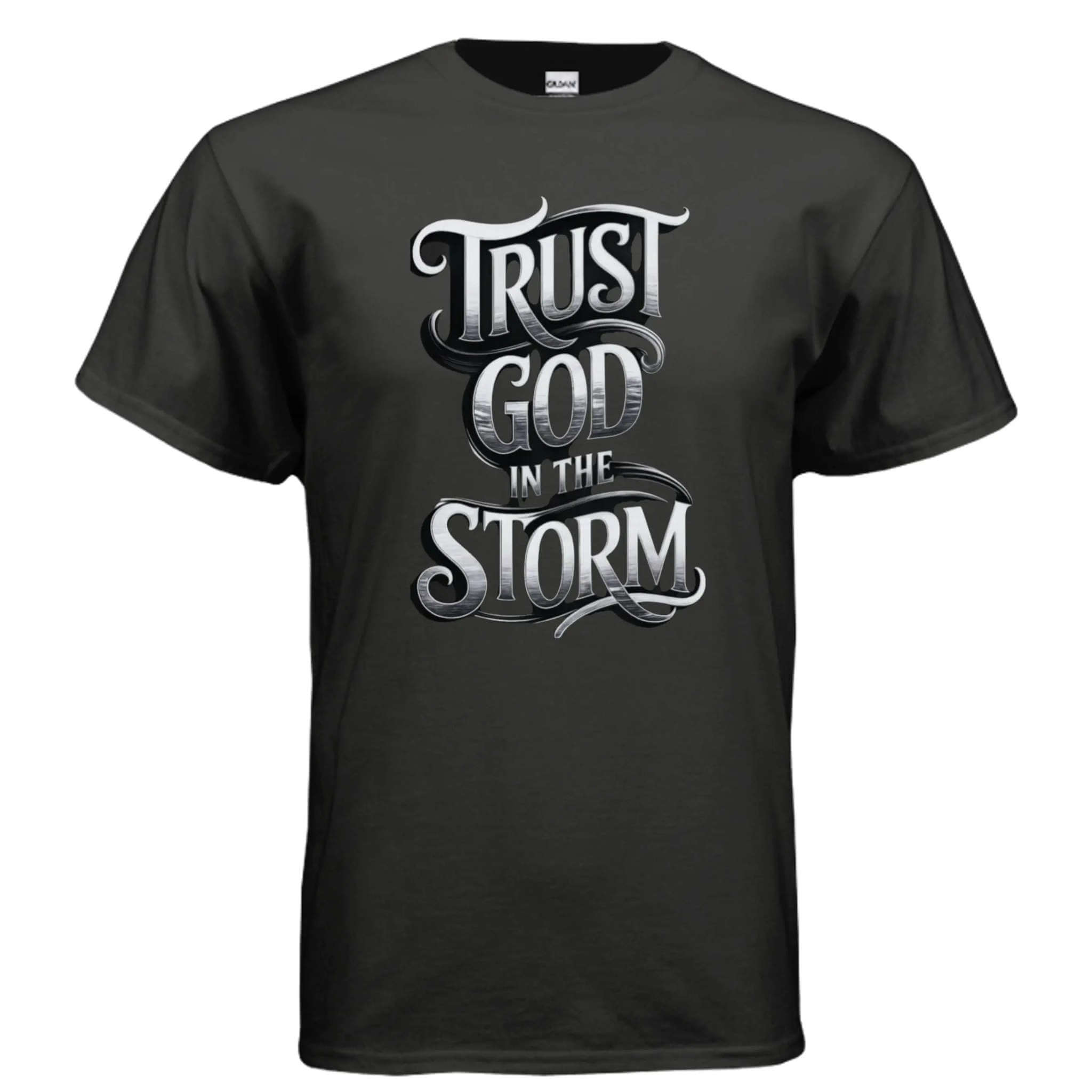 Trust God in the Storm Adult T-Shirt T-Shirt To God be The Glory Creations BLACK S