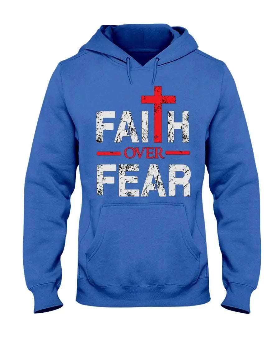 Faith over Fear Hoodie Sweatshirts Fuel S Royal Blue