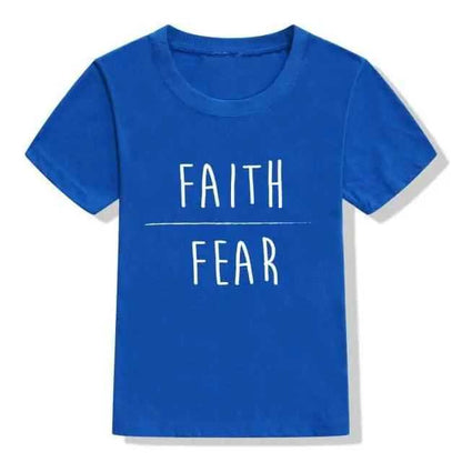 Faith Over Fear Kids Shirt soft Kids T-shirt To God be The Glory Creations 53L2-KSTBU- 12M