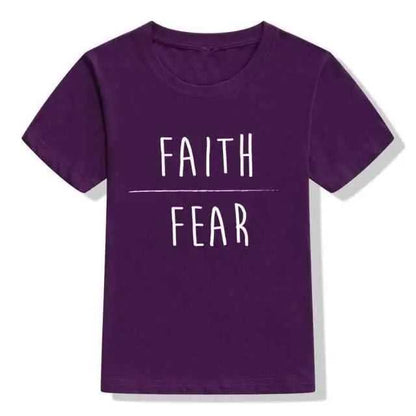 Faith Over Fear Kids Shirt soft Kids T-shirt To God be The Glory Creations 53L2-KSTPP- 4T