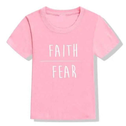 Faith Over Fear Kids Shirt soft Kids T-shirt To God be The Glory Creations 53L2-KSTPK- 12T
