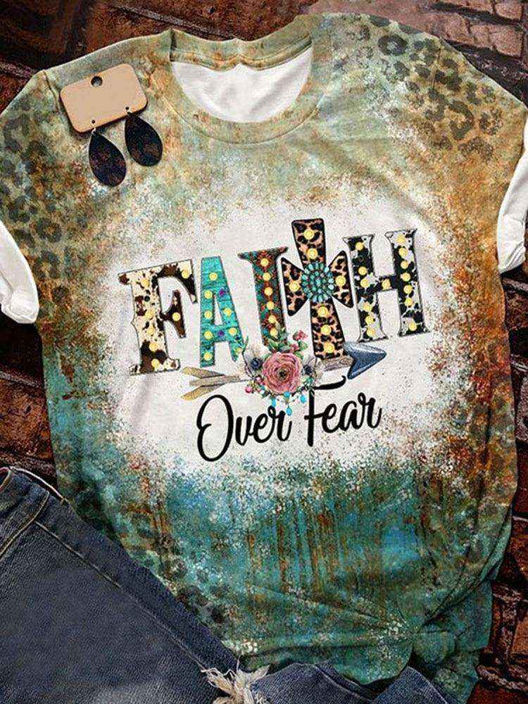 faith over fear Graphic Shirt soft T-shirt FreeDropship