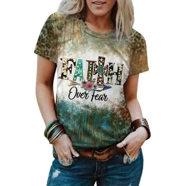 faith over fear Graphic Shirt soft T-shirt FreeDropship tie dyed S