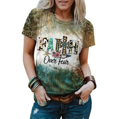 faith over fear Graphic Shirt soft T-shirt FreeDropship tie dyed S