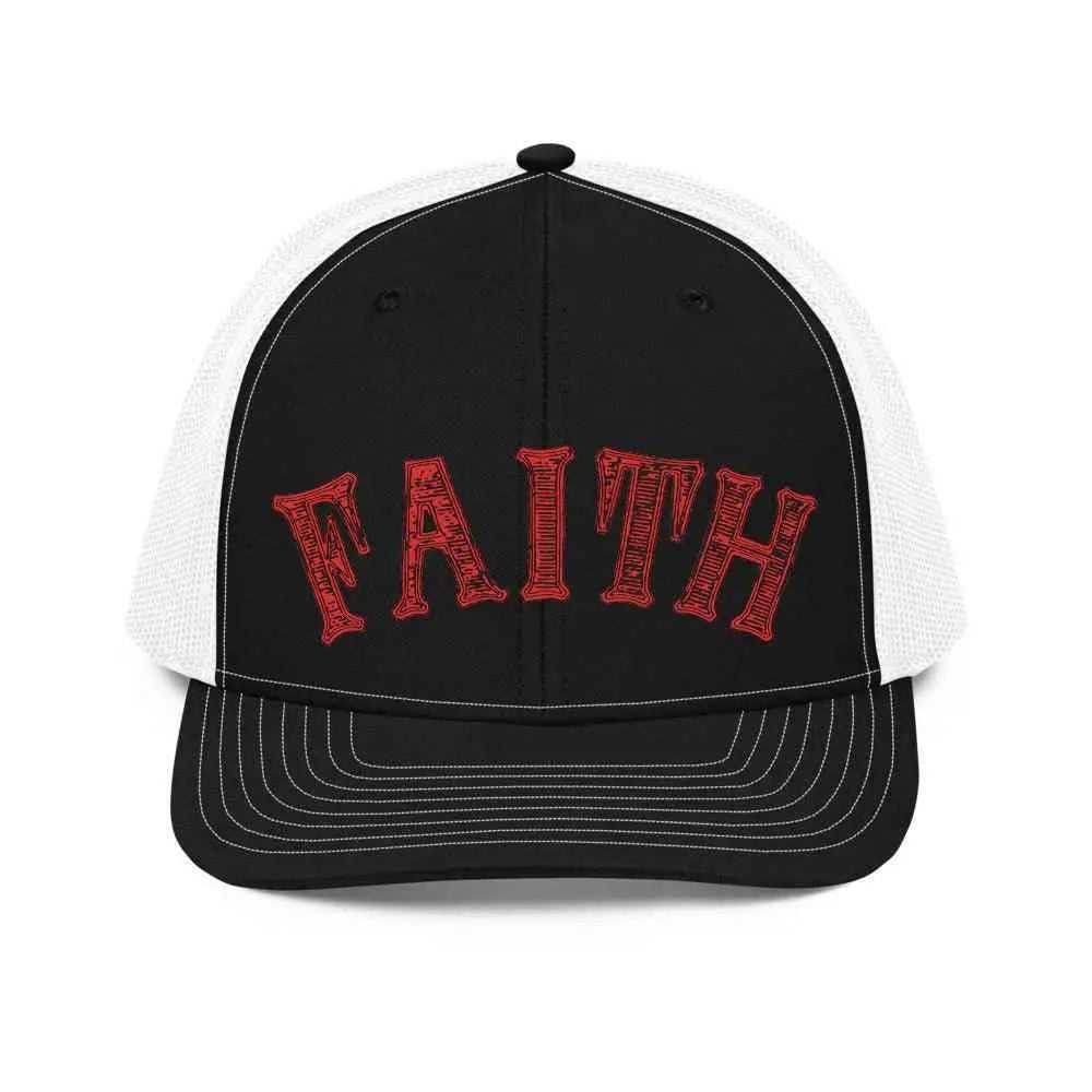 Faith Trucker Cap hat To God be The Glory Creations Black / White unisex