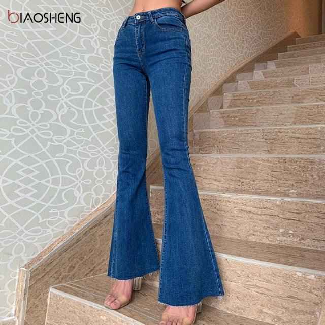 vintage flare jeans for women durable To God be The Glory Creations dark blue M