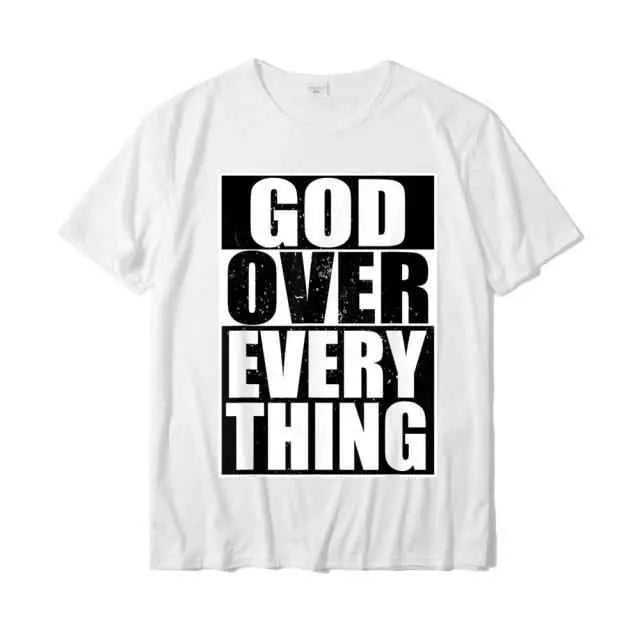 God Over Everything T-shirt religious To God be The Glory Creations white XXXL