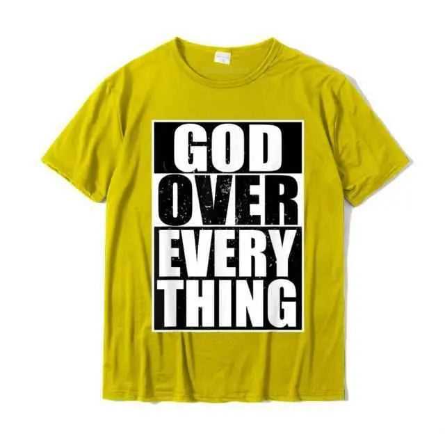 God Over Everything T-shirt religious To God be The Glory Creations Yellow XXXL