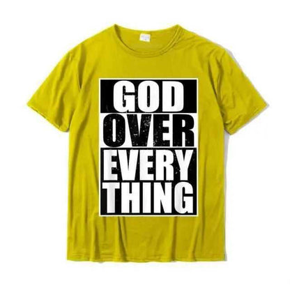 God Over Everything T-shirt religious To God be The Glory Creations Yellow XXXL