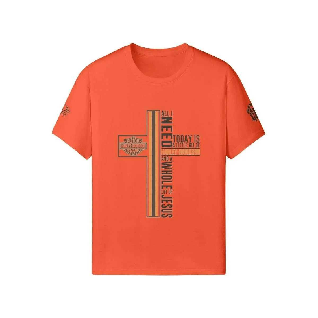 Harley Davidson Cross T-shirt PODpartner Orange XS