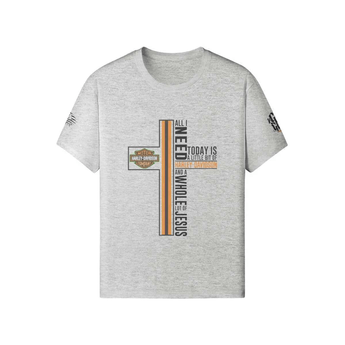 Harley Davidson Cross T-shirt PODpartner Heather Gray XS