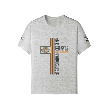 Harley Davidson Cross T-shirt PODpartner Heather Gray XS