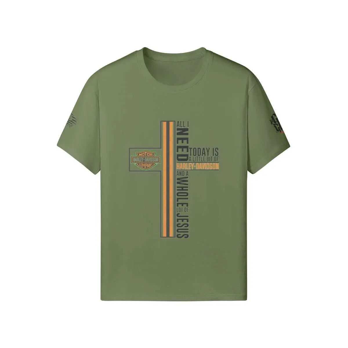 Harley Davidson Cross T-shirt PODpartner Aged Jade XS