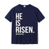 He Is Risen T-shirt religious unisex To God be The Glory Creations Navy Blue XXXL