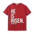 He Is Risen T-shirt religious unisex To God be The Glory Creations Red XL