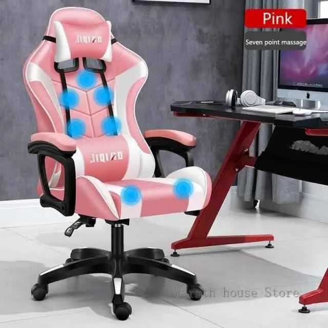 High quality gaming chair RGB light office chair To God be The Glory Creations China massage no pedal 5